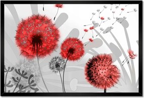 Poszter keretben 60x40 Piros pitypangok