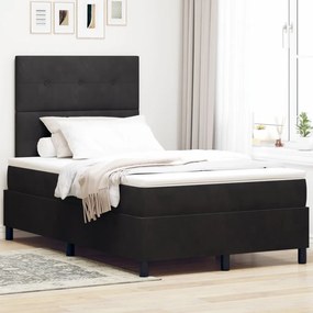 Boxspring Ágy Matraccal Fekete 120x200 cm Bársonyos