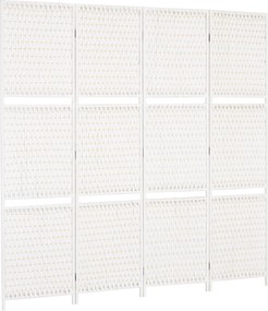 HOMCOM 4-panelos Összecsukható Szobai Elválasztó 181x180 cm Polcos Díszítő Partíció a Hálószobába, Nappaliba, Konyhába - Fehér | Aosom