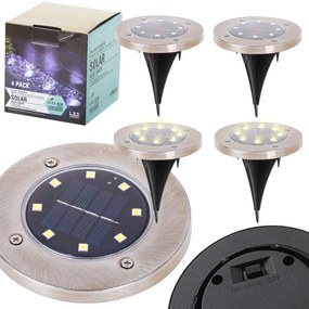 KIK Napelemes kerti LED lámpák - 8 LED - 4 db - meleg fehér