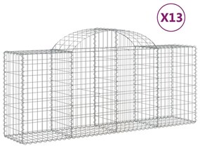 13 db íves horganyzott vas gabion kosár 200x50x80/100 cm