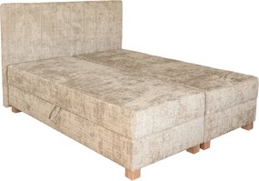Largo kontinentális ágy ágyneműtartóval és beépített matraccal bézs 160x200 cm