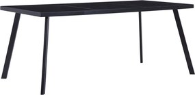 vidaXL fekete edzett üveg étkezőasztal 160 x 80 x 75 cm