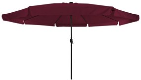 Kerti Napernyő LED Fénnyel ø395x245 cm Bordeaux Piros