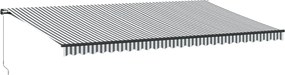 Antracitszürke és fehér kézzel kihúzható napellenző 600x350 cm