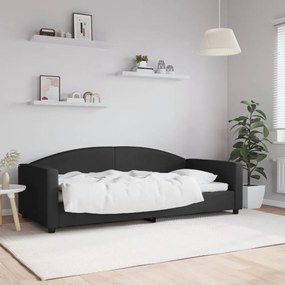 fekete szövet kanapéágy 90 x 200 cm