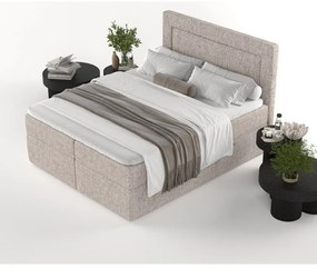 Világosbarna ágyneműtartós boxspring ágy 180x200 cm Imagine – Maison de Rêve