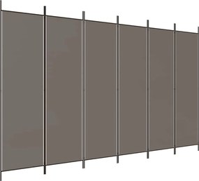 vidaXL 6 paneles antracitszürke szövet térelválasztó 300x200 cm