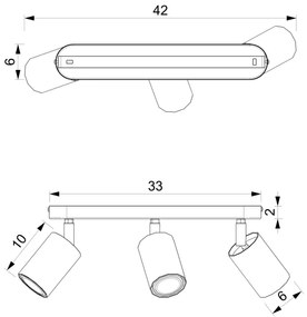 Spotlámpa BELLO 3xGU10/8W/230V fekete