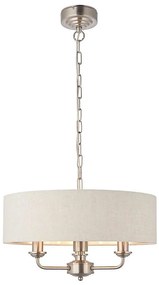 Endon 94361 - Csillár láncon HIGHCLERE 3xE14/40W/230V bézs/matt króm