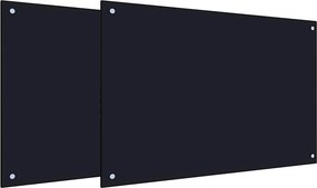 vidaXL Konyhai splashback 2 pcs Fekete 90 x 60 cm edzett üveg
