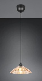 Fekete-borostyán színű fém függőlámpa üveg búrával ø 29,5 cm Eluna – Reality