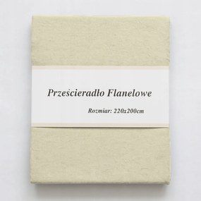 Flanel Krémes Gumis Lepedő 220x200 Flanel Krém