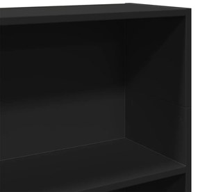 fekete szerelt fa könyvszekrény 80 x 24 x 109 cm