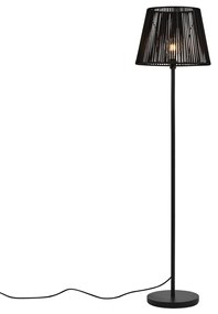 Kültéri állólámpa fekete, fekete kötélárnyékolóval IP44 - Virginia Jayla