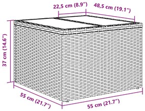 2 részes szürke polyrattan és üveg kerti ülőgarnitúra párnákkal