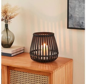 Eglo 422085 - Gyertyatartó BUNAWAN 20x22 cm fekete/bambusz