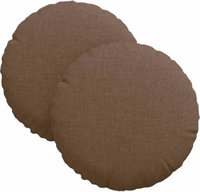 vidaXL Ülőpárnák 2 pcs Barna Ø30 x 13 cm szövet