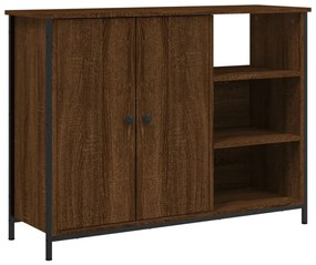 barna tölgy színű szerelt fa tálalószekrény 100 x 33 x 75 cm