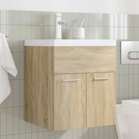 mosdószekrény beépített medencével csapteleppel Sonoma tölgyfa