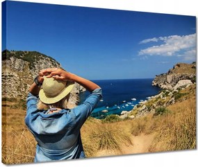 Vászonkép 40x30 Séta a sziklán