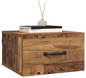 vidaXL Éjjeliszekrény fiókkal Öreg fa 35 x 35 x 20 cm Faanyag