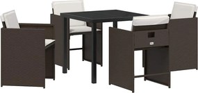 vidaXL Kert étkező szett 5 pcs Barna polirattan