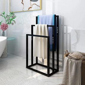 Tutumi Tutumi, 3 karos fém törülközőtartó 600x260x1000 mm 391840, fekete matt, HOM-01003