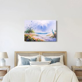 Kép - romantikus tengerpart, olajfestmény (90x60 cm)