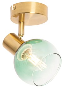 Art Deco reflektor arany színben zöld üveggel - Vidro