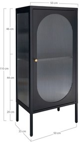 Fekete fém tálalószekrény 50x110 cm Adelaide – House Nordic