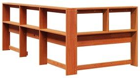 Könyvespolc fejtámla L-alakú viaszbarna 90 cm tömörfa fenyőfa