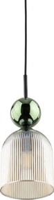 Függő lámpa nappali hálószobába Bézs üveg zöld Sophia
