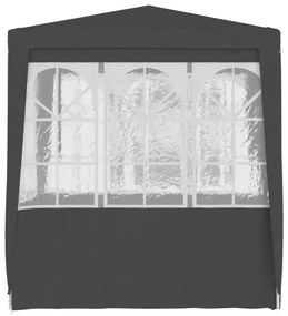 antracitszürke rendezvénysátor oldalfalakkal 2 x 2 m 90 g/m²