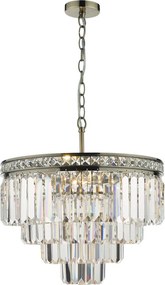 Dar Lighting glamour kristály modern függeszték vyana antik sárgaréz darvya0475