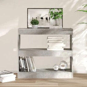 betonszürke térelválasztó könyvszekrény 80 x 30 x 72 cm