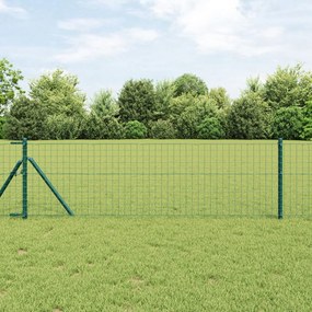Kerítésoszlopok 26 db Zöld Ø32 mm 120 cm Horganyzott Acél