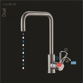 ALVEUS 1139811 - Mosogató csap DUAL 37 cm gránit/bézs