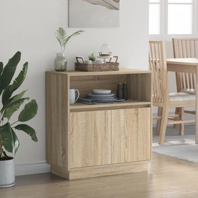 LED-es oldalbordás szekrény Sonoma tölgy 71x34,5x75 cm Műanyag