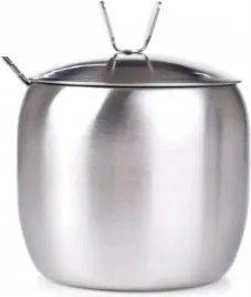 Cukortartó Cukrászda Teáskanállal, Ezüst Szatén