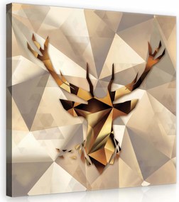Vászonkép 80x80 Szarvas geometrikus absztrakt minimalizmus barna bézs dekoráció