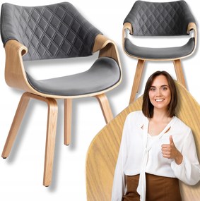 Kárpitozott Fa Étkező Szék Loft Velúr Szürke Luise