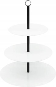Patera Sütemény Háromszintes Fehér edzett üveg Elegáns OD2284