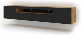 Comodă TV Aura 200 cm, culoare Stejar Artizanal / Negru