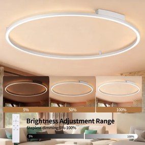Brilagi - Fényerőszabályozható LED lámpatest PORTOFINO LED/85W/230V Ø 120 cm ezüst+távirányító