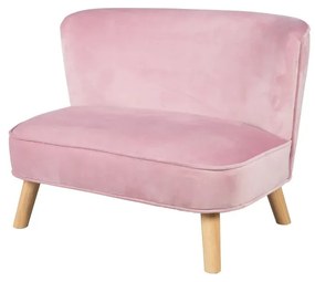 Világos rózsaszín bársony gyerek kanapé 70 cm Lil Sofa – Roba