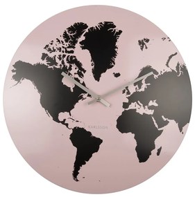 World Map falióra világos rózsaszín