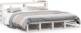 vidaXL fehér tömör fenyőfa ágy matrac nélkül 200 x 200 cm
