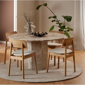 Világosbarna márvány kerek étkezőasztal ø 130 cm Naxos – Actona