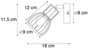 Modern fekete acél spotlámpa állítható - Botu